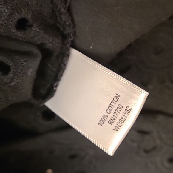 EUC Patrick Robinson for Target Cotton Black Eyelet Detail Blouse with Pockets - Picture 7 of 15